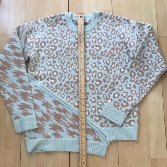 Opening Ceremony Glacier Blue Animal Zip Sweater - Picture 10 of 12